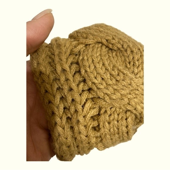 Tan Infinity Knitted Scarf - Picture 4 of 4